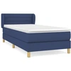 Image de vidaXL Lit boxspring avec matelas bleu 100x200 cm Tissu