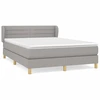 Image de vidaXL Lit boxspring avec matelas gris clair 140x200 cm Tissu