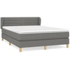 Image de vidaXL Lit boxspring avec matelas gris foncé 140x200 cm Tissu