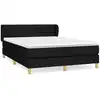 Image de vidaXL Lit boxspring avec matelas noir 140x200 cm Tissu