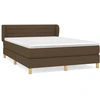 Image de vidaXL Lit boxspring avec matelas Marron foncé 140x200 cm Tissu
