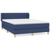 Image de vidaXL Lit boxspring avec matelas bleu 140x200 cm Tissu