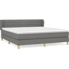 Image de vidaXL Lit boxspring avec matelas gris foncé 160x200 cm Tissu