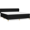 Image de vidaXL Lit boxspring avec matelas noir 160x200 cm Tissu