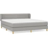 Image de vidaXL Lit boxspring avec matelas gris clair 180x200 cm Tissu