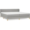Image de vidaXL Lit boxspring avec matelas gris clair 200x200 cm Tissu