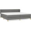 Image de vidaXL Lit boxspring avec matelas gris foncé 200x200 cm Tissu