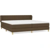 Image de vidaXL Lit boxspring avec matelas brun foncé 200x200 cm Tissu