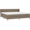 Image de vidaXL Lit boxspring avec matelas Taupe 200x200 cm Tissu