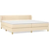 Image de vidaXL Lit boxspring avec matelas Crème 200x200 cm Tissu