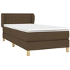Image de vidaXL Lit boxspring avec matelas brun foncé 80x200 cm Tissu