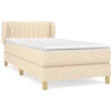 Image de vidaXL Lit boxspring avec matelas Crème 90x190 cm Tissu