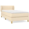 Image de vidaXL Lit boxspring avec matelas Crème 90x200 cm Tissu