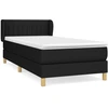 Image de vidaXL Lit boxspring avec matelas noir 100x200 cm tissu