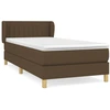 Image de vidaXL Lit boxspring avec matelas brun foncé 100x200 cm Tissu
