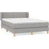 Image de vidaXL Lit boxspring avec matelas gris clair 140x190 cm Tissu