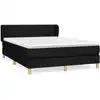 Image de vidaXL Lit boxspring avec matelas noir 140x190 cm Tissu