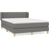 Image de vidaXL Lit boxspring avec matelas gris foncé 140x200 cm Tissu