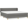 Image de vidaXL Lit boxspring avec matelas gris foncé 180x200 cm Tissu