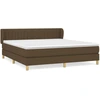 Image de vidaXL Lit boxspring avec matelas brun foncé 180x200 cm Tissu