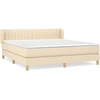 Image de vidaXL Lit boxspring avec matelas Crème 180x200 cm Tissu