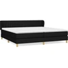 Image de vidaXL Lit boxspring avec matelas noir 200x200 cm tissu