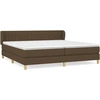 Image de vidaXL Lit boxspring avec matelas brun foncé 200x200 cm Tissu