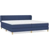 Image de vidaXL Lit boxspring avec matelas bleu 200x200 cm Tissu