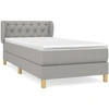 Image de vidaXL Lit boxspring avec matelas gris clair 80x200 cm Tissu