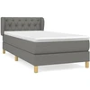 Image de vidaXL Lit boxspring avec matelas gris foncé 80x200 cm Tissu