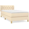 Image de vidaXL Lit boxspring avec matelas Crème 80x200 cm Tissu