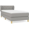 Image de vidaXL Lit boxspring avec matelas gris clair 90x190 cm Tissu