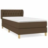Image de vidaXL Lit boxspring avec matelas brun foncé 90x190 cm Tissu