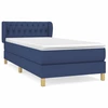 Image de vidaXL Lit boxspring avec matelas bleu 90x190 cm Tissu