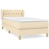 Image de vidaXL Lit boxspring avec matelas Crème 90x200 cm Tissu