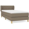 Image de vidaXL Lit boxspring avec matelas Taupe 100x200 cm Tissu