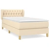 Image de vidaXL Lit boxspring avec matelas Crème 100x200 cm Tissu
