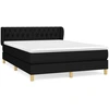 Image de vidaXL Lit boxspring avec matelas noir 140x190 cm Tissu