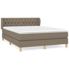 Image de vidaXL Lit boxspring avec matelas Taupe 140x190 cm Tissu