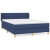 Image de vidaXL Lit boxspring avec matelas bleu 140x190 cm Tissu