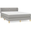 Image de vidaXL Lit boxspring avec matelas gris clair 140x200 cm Tissu