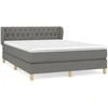 Image de vidaXL Lit boxspring avec matelas gris foncé 140x200 cm Tissu