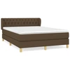 Image de vidaXL Lit boxspring avec matelas Marron foncé 140x200 cm Tissu