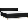 Image de vidaXL Lit boxspring avec matelas noir 180x200 cm Tissu