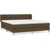 Image de vidaXL Lit boxspring avec matelas brun foncé 180x200 cm Tissu