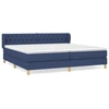 Image de vidaXL Lit boxspring avec matelas bleu 200x200 cm Tissu