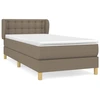 Image de vidaXL Lit Boxspring avec matelas Taupe 80x200 cm Tissu