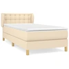 Image de vidaXL Lit boxspring avec matelas Crème 80x200 cm Tissu