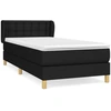 Image de vidaXL Lit boxspring avec matelas noir 90x190 cm Tissu