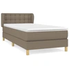 Image de vidaXL Lit boxspring avec matelas Taupe 90x190 cm Tissu